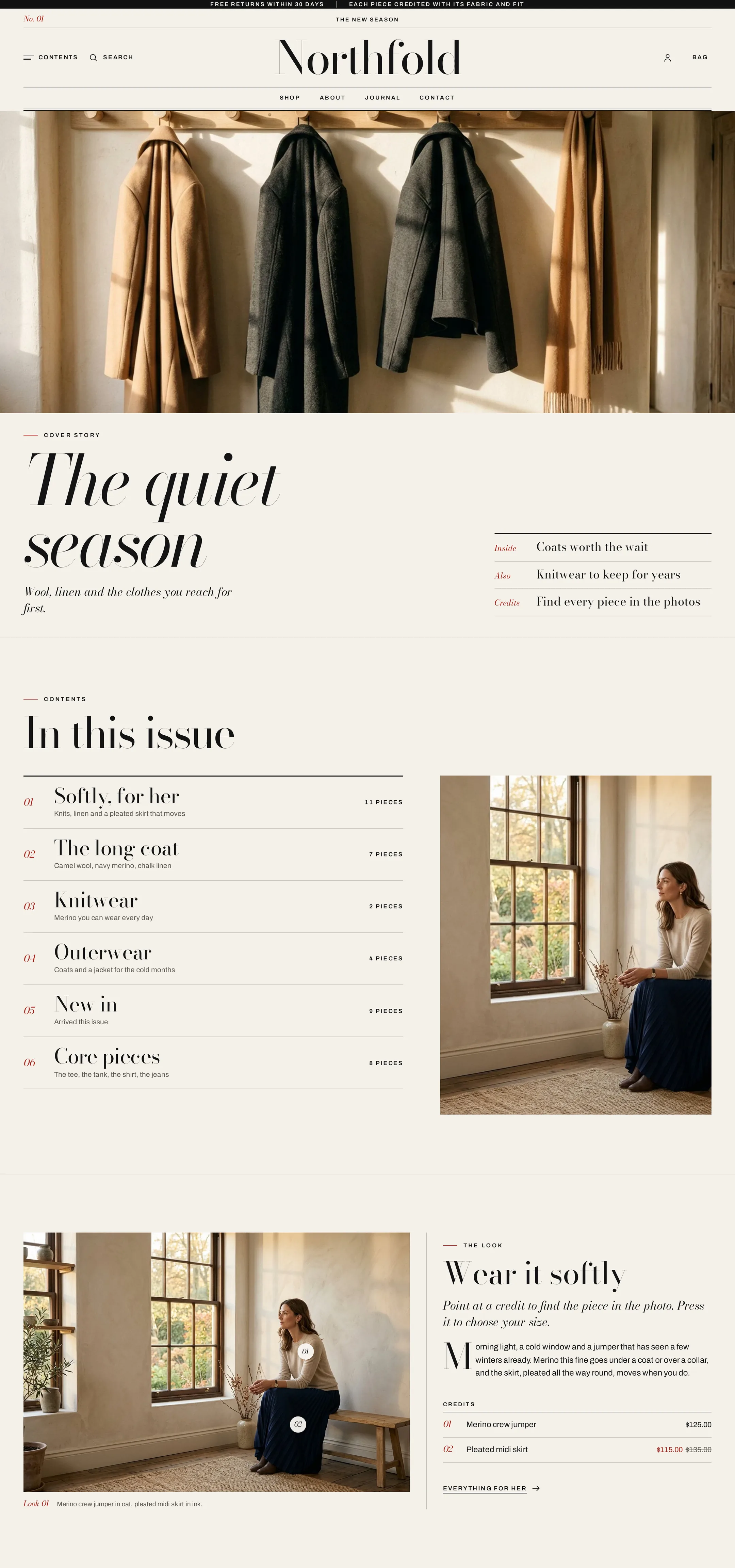 Folimoda home page on desktop: magazine cover, contents index and editorial spreads